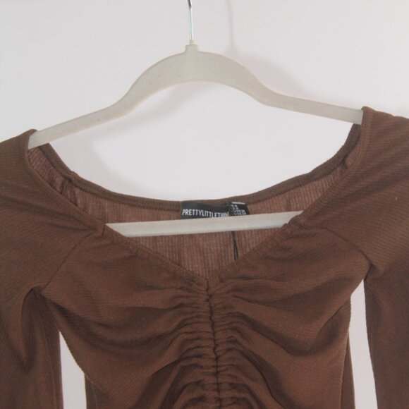 Women's Pretty Little Thing Brown Mini Dress Size 4 - Picture 5 of 8